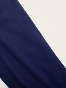 Manfinity Men Eagle Embroidery Contrast Striped Shirt - Navy Blue - View 4