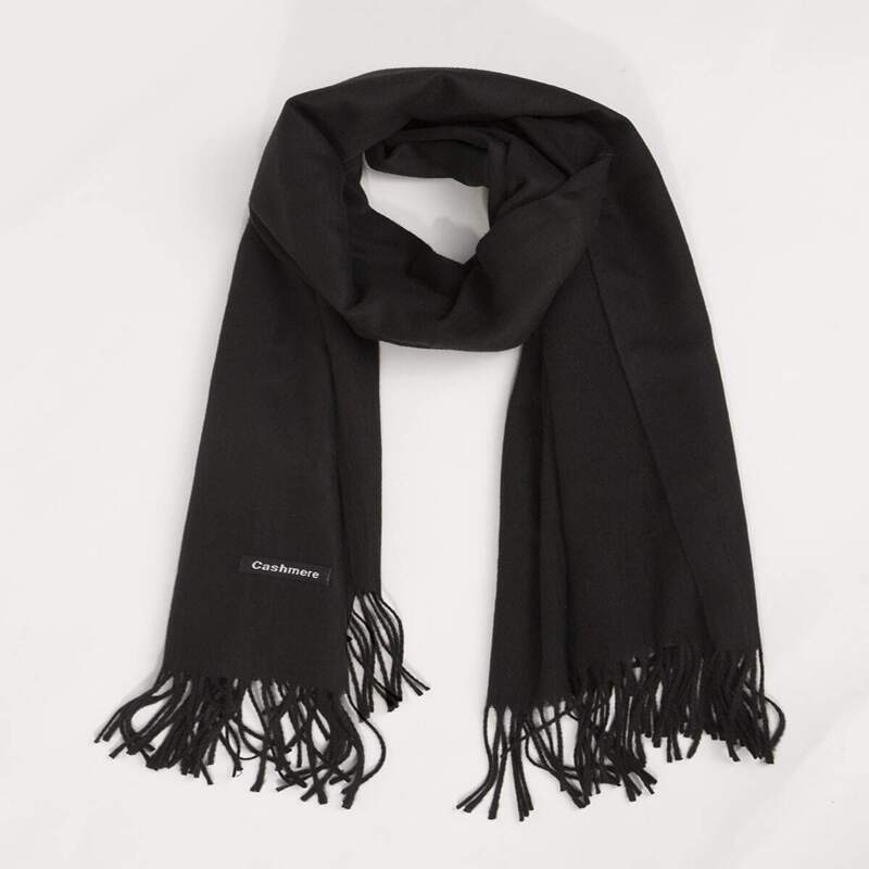 

Guys Fringe Hem Scarf, Black