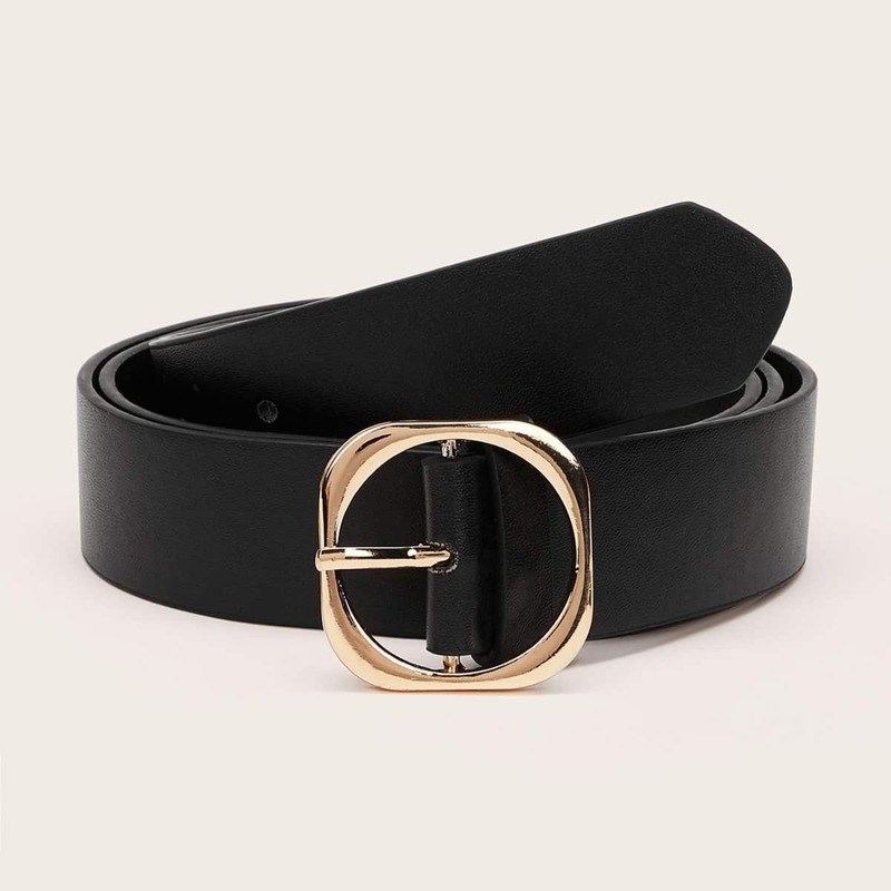

Square Metal Buckle Belt, Black