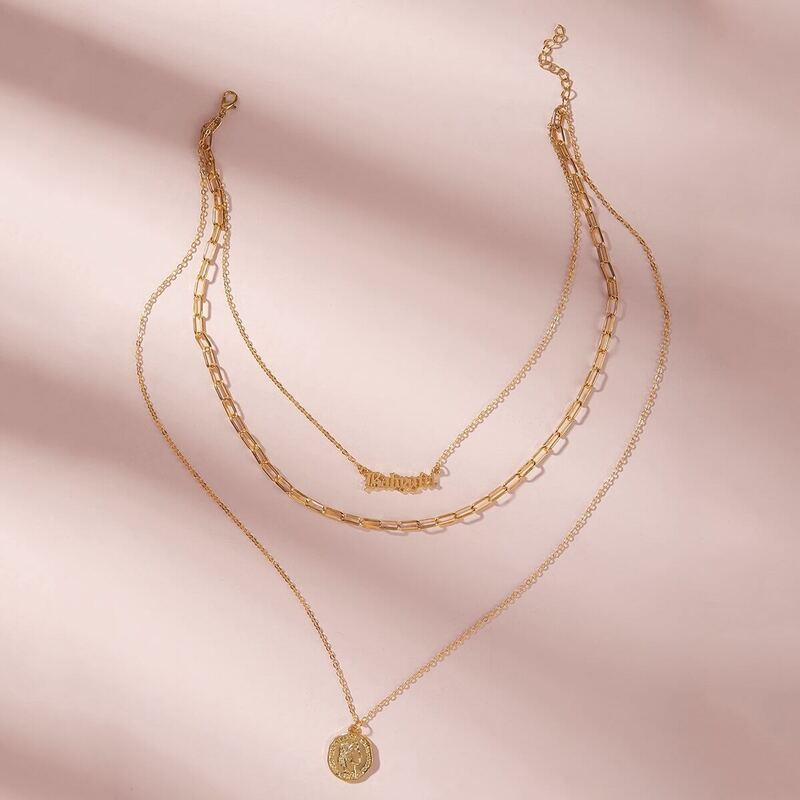 

Coin Charm Layered Necklace 1pc, Gold