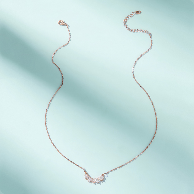 

Rhinestone Charm Necklace 1pc, Rose gold