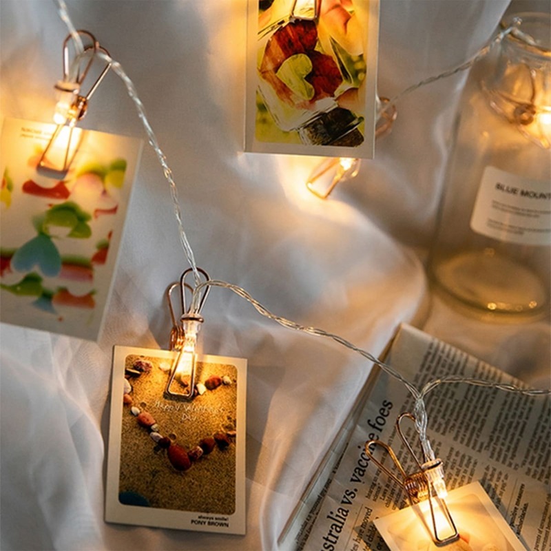 

10pcs Clip Bulb String Light 1.5M, Gold