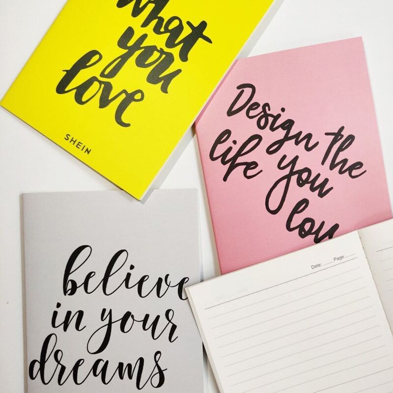 

Slogan Print Cover Notebook 1pack
