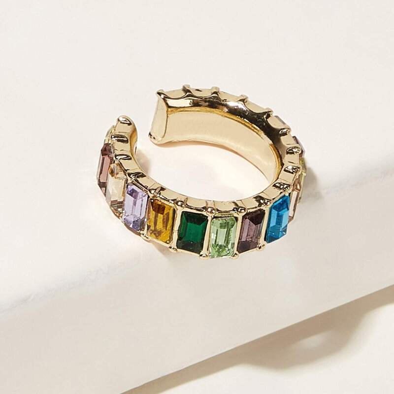 

Gemstone Decor Ear Clip 1pc, Multicolor