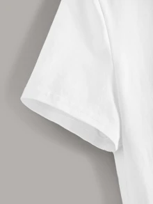 SHEIN Girls Gesture Print Top - White - View 4