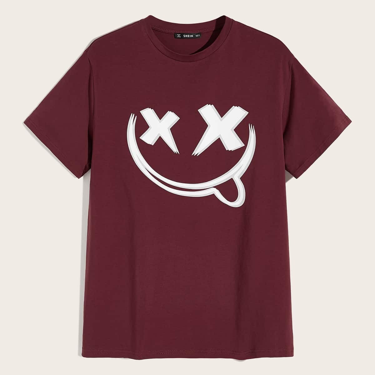 

Guys Graphic Print Tee, Burgundy