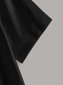 Áo thun Con số màu đen Casual - màu đen - Xem 4