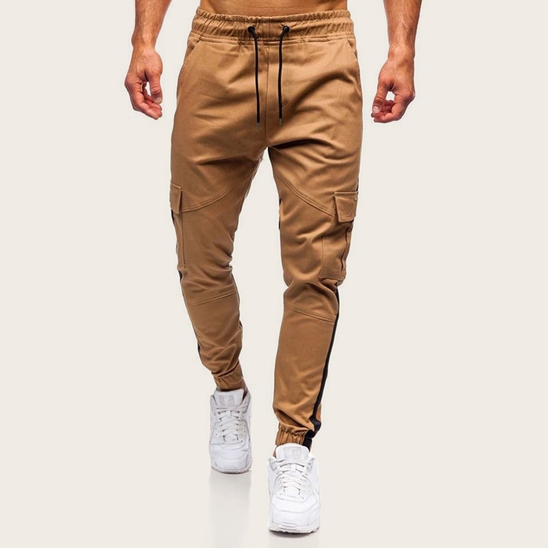 

Guys Pocket Side Drawstring Waist Cargo Pants, Khaki