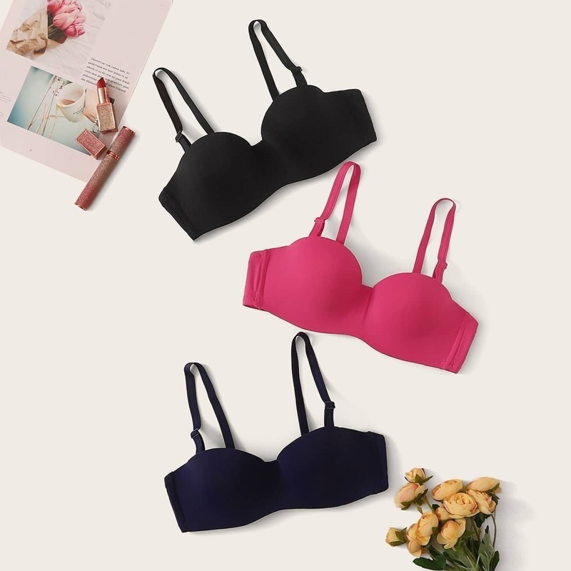 

Adjustable Strap Bra Set 3pack, Multicolor
