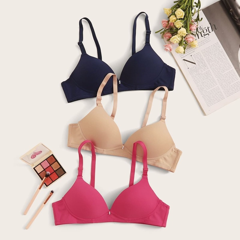 

Adjustable Strap Bra Set 3pack, Multicolor
