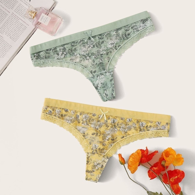 

Floral Lace Panty Set 2pack, Multicolor