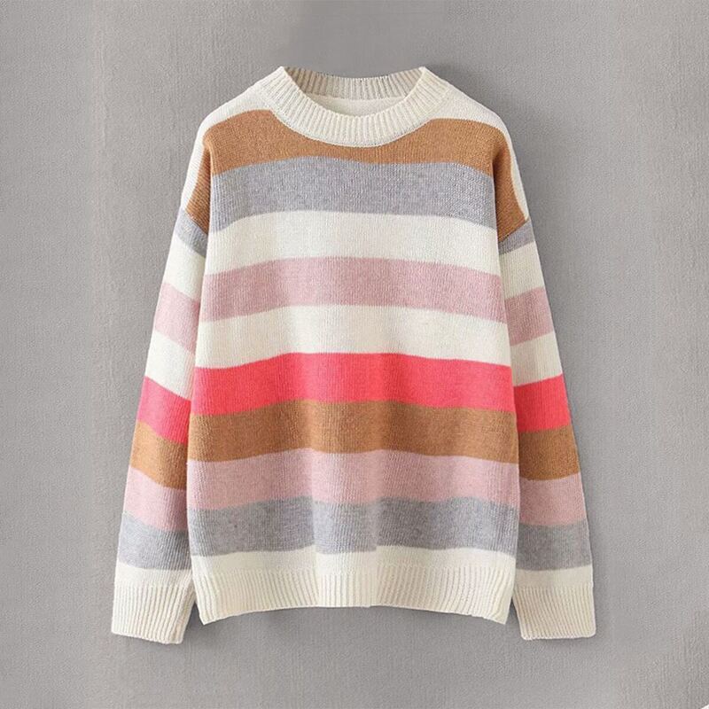 

Block Striped Drop Shoulder Sweater, Multicolor