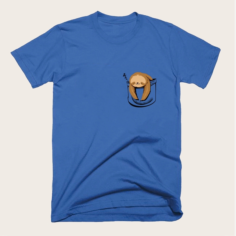 

Guys Sloth Print Tee, Blue