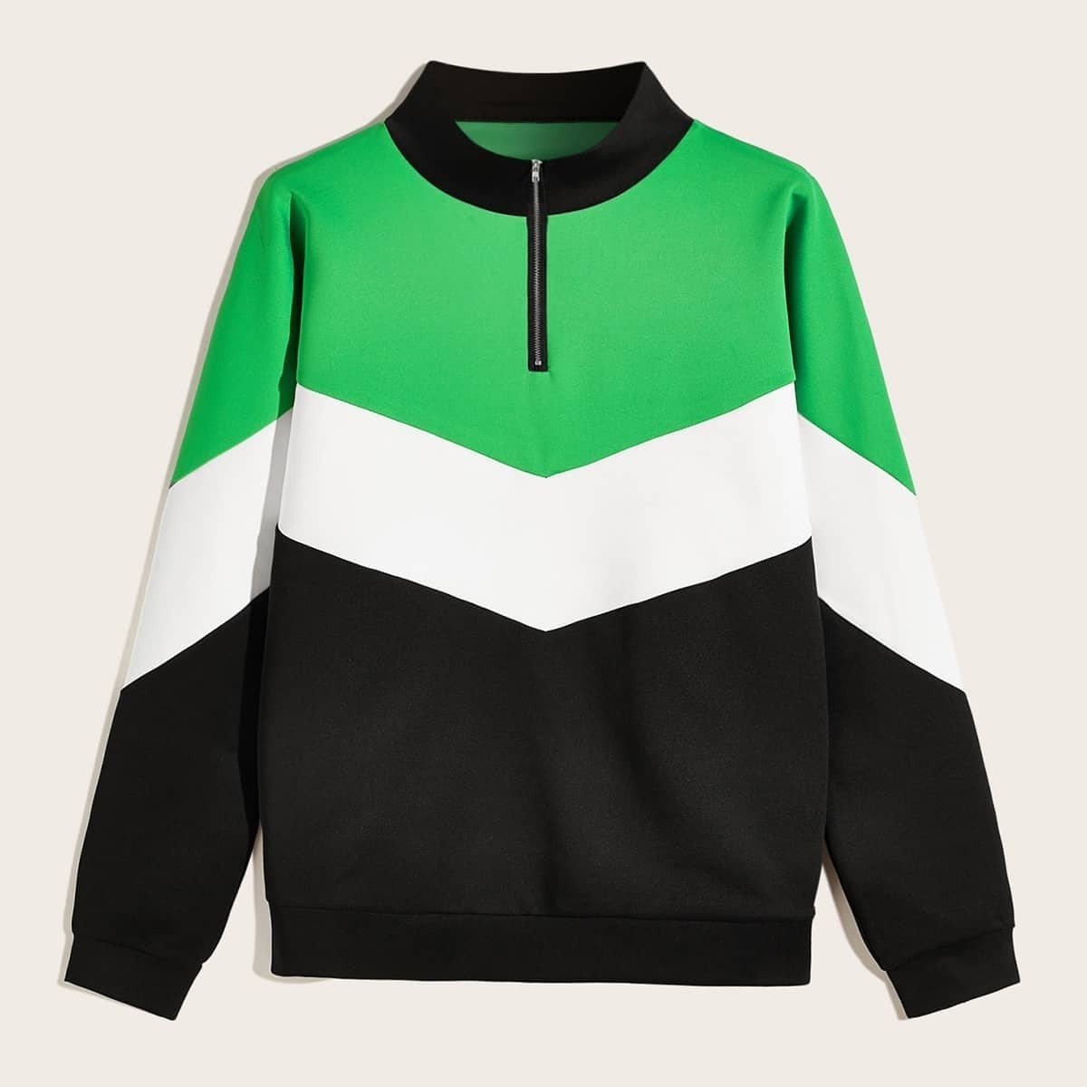 

Guys Chevron Colorblock Zip Half Sweatshirt, Multicolor