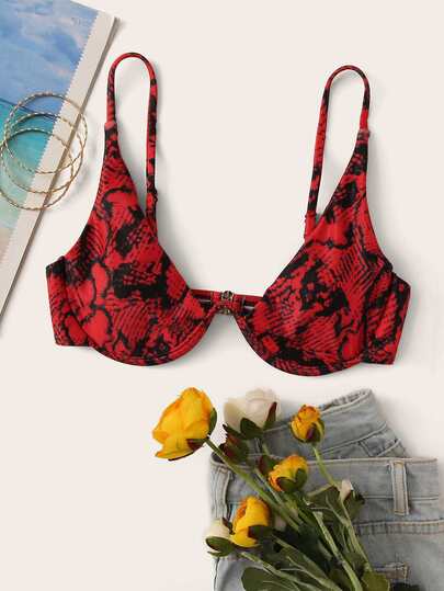 snakeskin underwire bikini