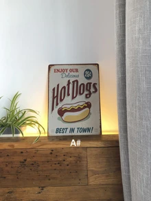 1pc Trang trí tường bằng sắt, áp phích nghệ thuật treo tường thực đơn quán cà phê cổ điển để trang trí làm quà tặng tốt nhất - Nhiều màu - Xem 2