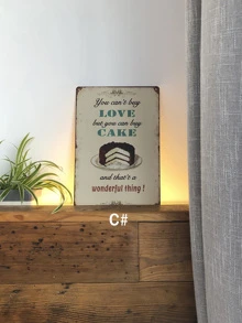 1pc Trang trí tường bằng sắt, áp phích nghệ thuật treo tường thực đơn quán cà phê cổ điển để trang trí làm quà tặng tốt nhất - Nhiều màu - Xem 7