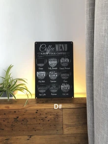 1pc Trang trí tường bằng sắt, áp phích nghệ thuật treo tường thực đơn quán cà phê cổ điển để trang trí làm quà tặng tốt nhất - Nhiều màu - Xem 8