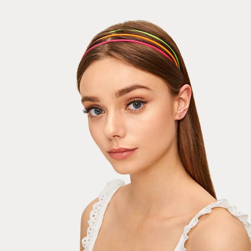 

Simple Skinny Neon Headband 3pcs, Multicolor
