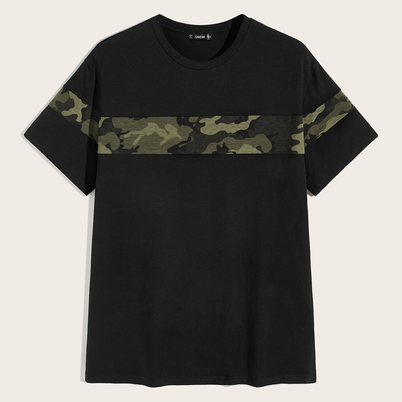 

Guys Camo Print Tee, Black