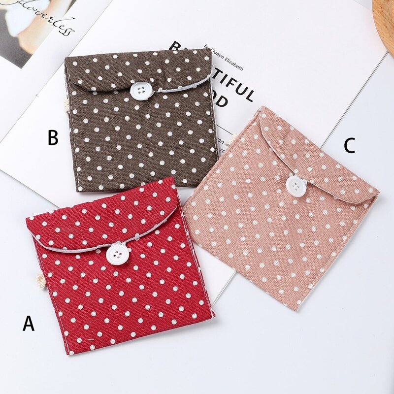 

Polka Dot Print Sanitary Cotton Storage Bag, Multicolor