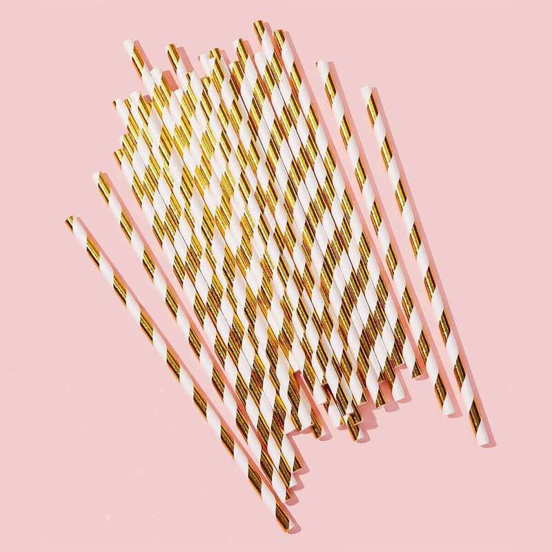 

Hot Stamping Disposable Drink Straw 25pcs, Multicolor