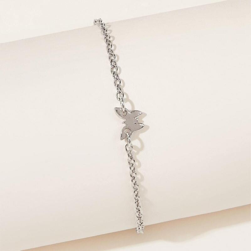 

Butterfly Charm Chain Anklet 1pc, Silver