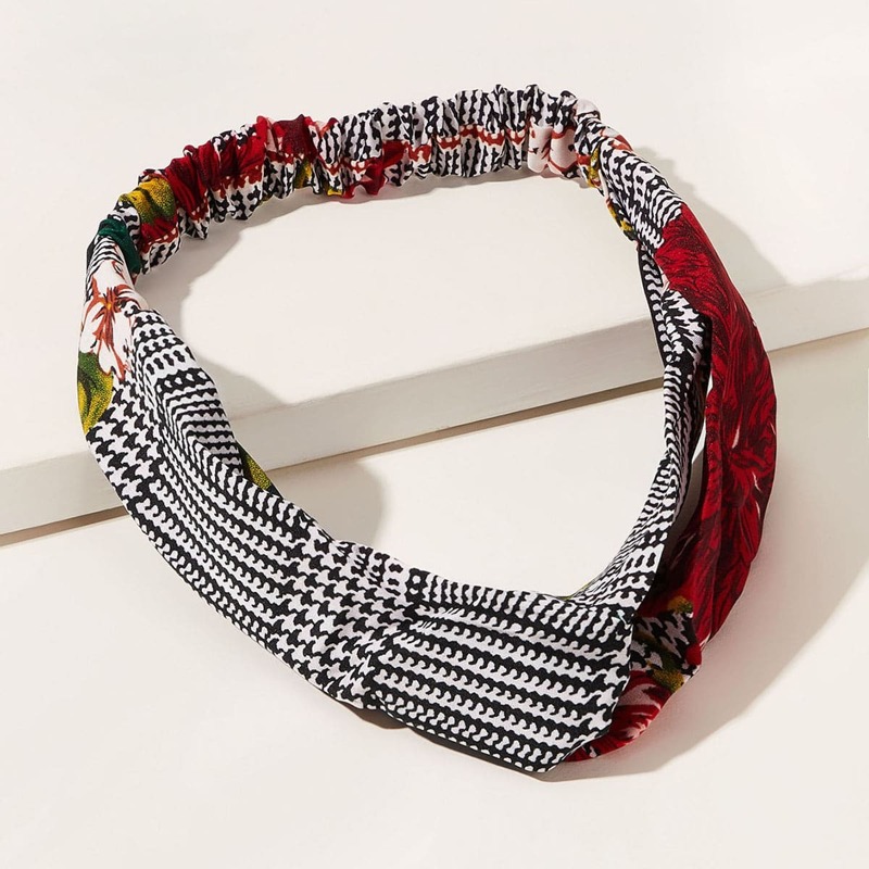 

Houndstooth & Floral Headband 1pc, Multicolor