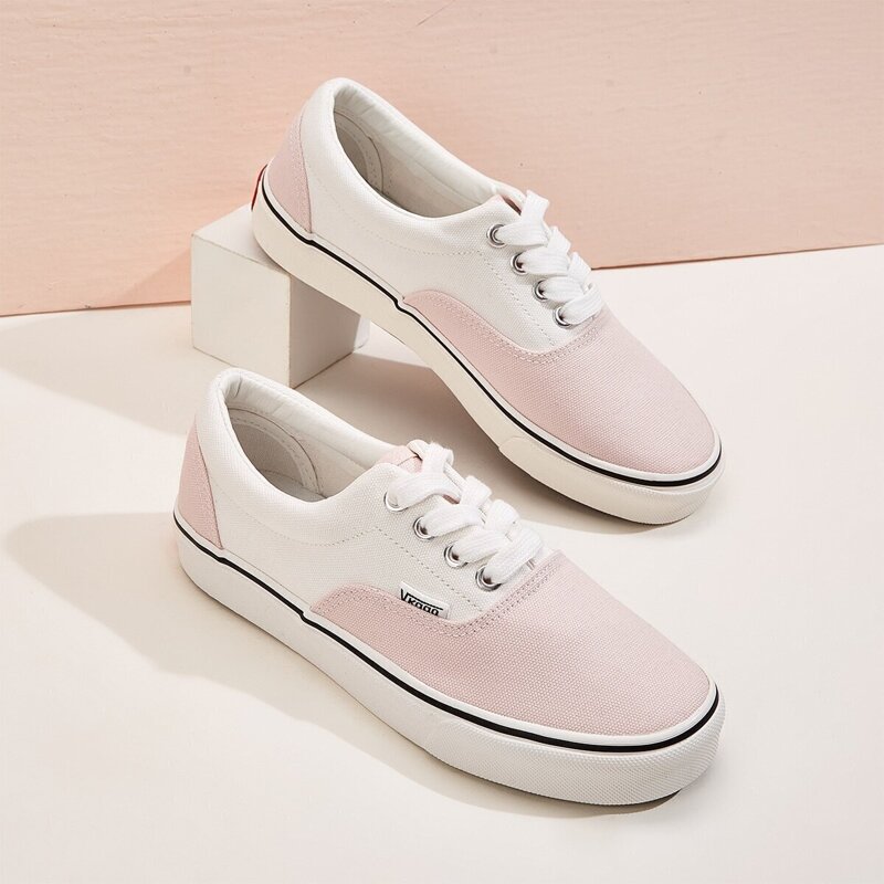 

Two Tone Low Top Sneakers, Pink