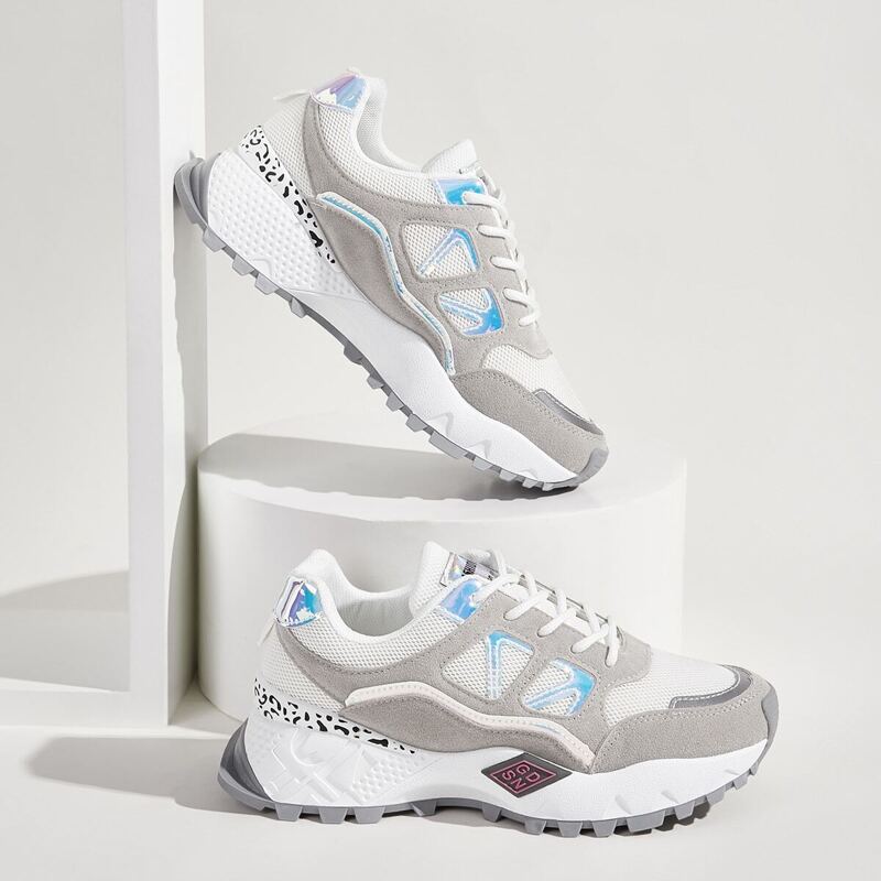 

Holographic Detail Chunky Sole Sneakers, Multicolor