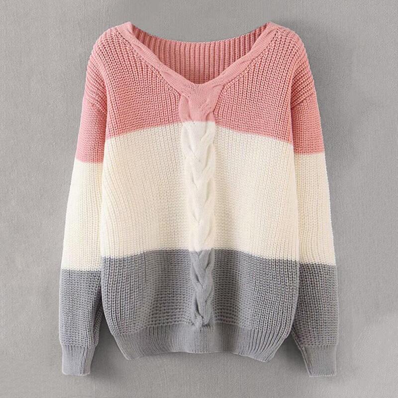 

Cut And Sew Cable Knit Sweater, Multicolor