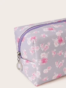 Ditsy Floral Pattern Makeup Bag - Mauve Purple - View 4