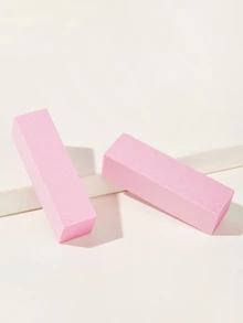 2入組粉色指甲緩沖劑砂磨塊銼海綿指甲拋光器專業美甲工具適用於丙烯酸指甲護理最佳天然指甲護理 - 粉色 - 查看 1