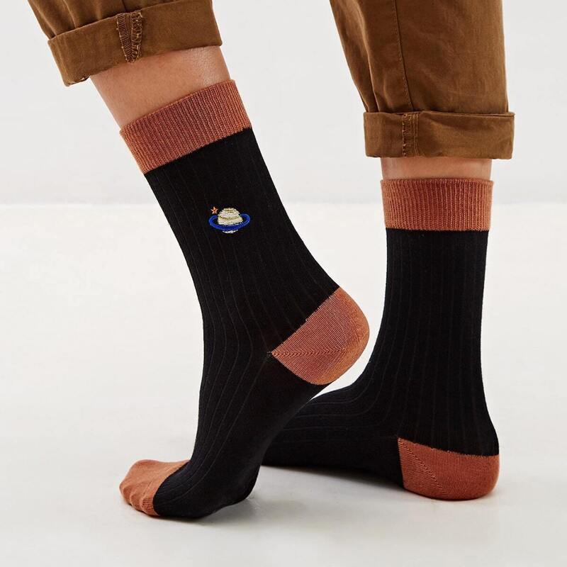 

Planet Embroidery Socks 1pair, Multicolor