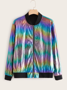 Plus Coated O-Ring Zip Bomber Jacket