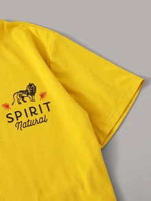 SHEIN 標語和動物圖案上衣和褲子套裝 - 彩色 - 查看 4