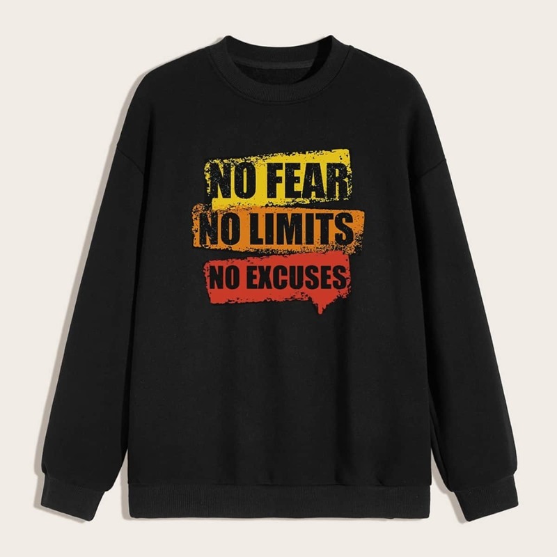 

Guys Letter & Brush Print Sweatshirt, Black