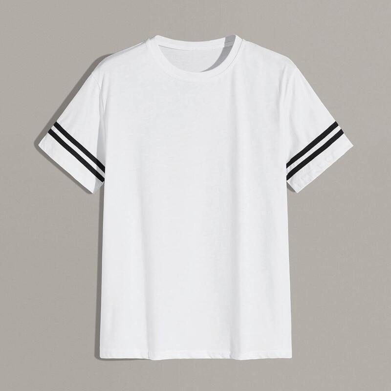 

Guys Varsity Striped Short Sleeve Tee, White