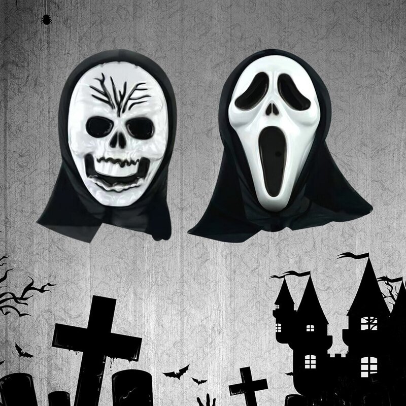 

Halloween Scream Ghost Mask 1pc, Black and white