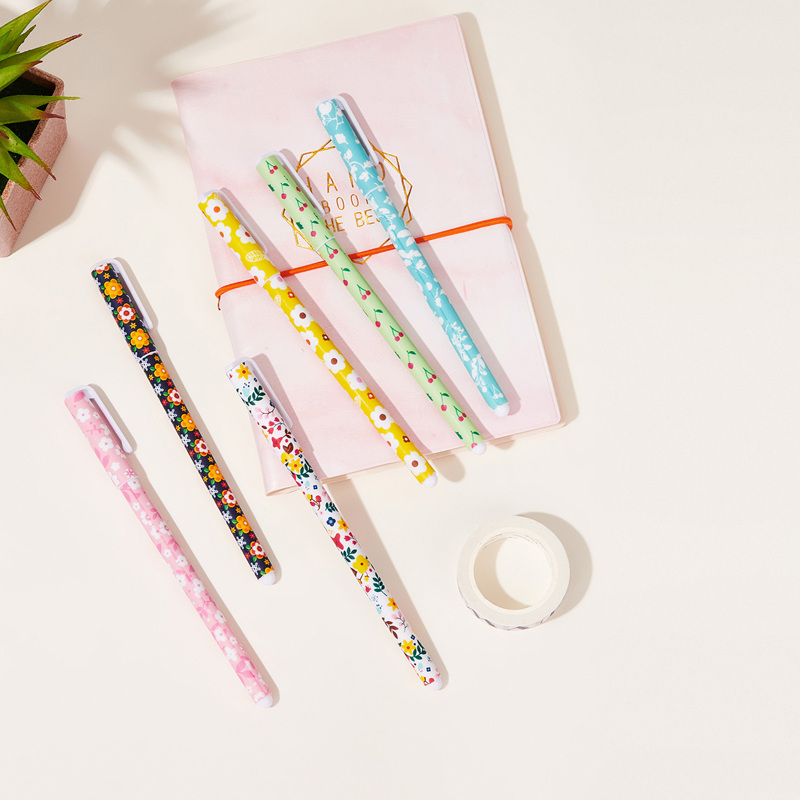 

Floral Overlay Print Gel Pen Set 6pcs