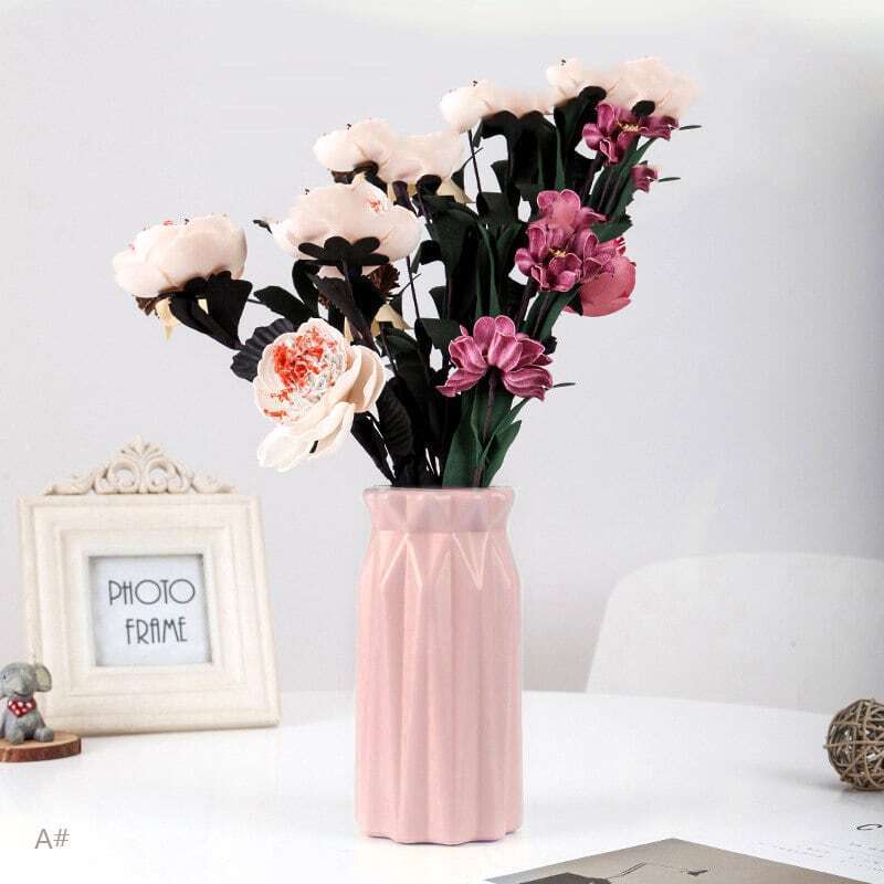 

1pc Plastic Flower Vase Without Flower, Multicolor