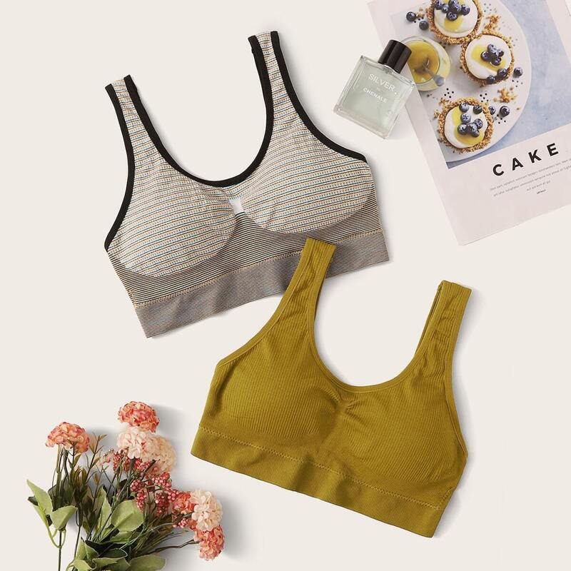 

Rib Bra Set 2pack, Multicolor