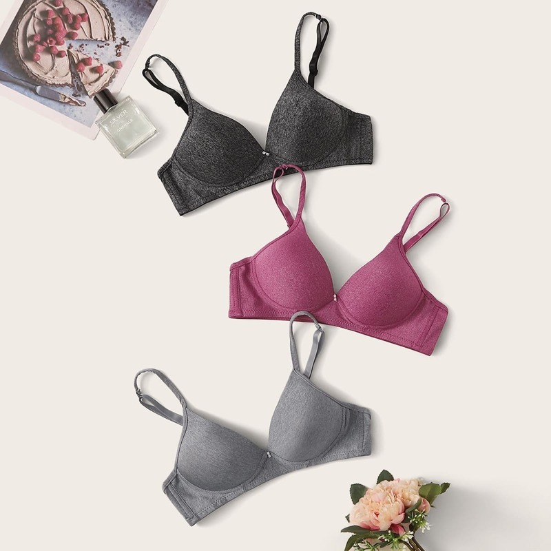 

Adjustable Strap Bra Set 3pack, Multicolor