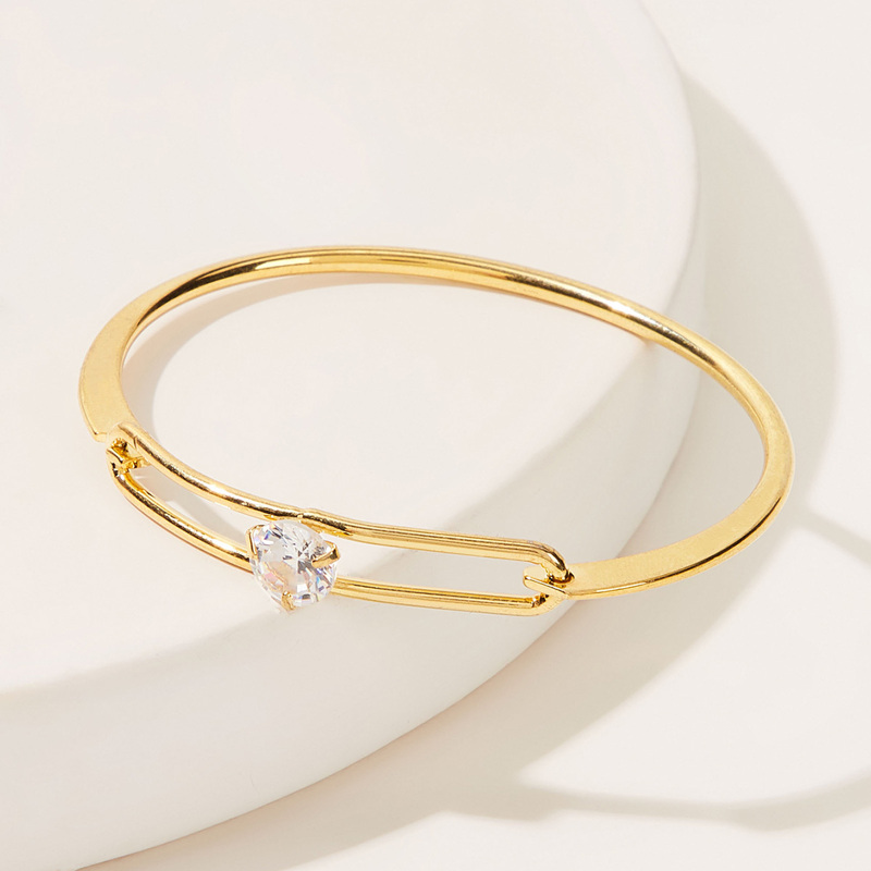 

Rhinestone Decor Bracelet 1pc, Gold