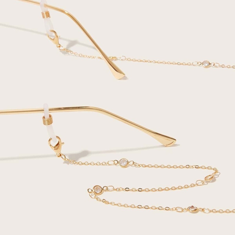 

Rhinestone Decor Glasses Chain, Gold