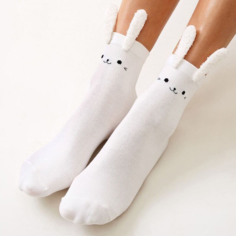 

Rabbit Ear Design Socks 1pair, White