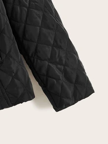Jackets Dây kéo màu trơn màu đen Casual - màu đen - Xem 3