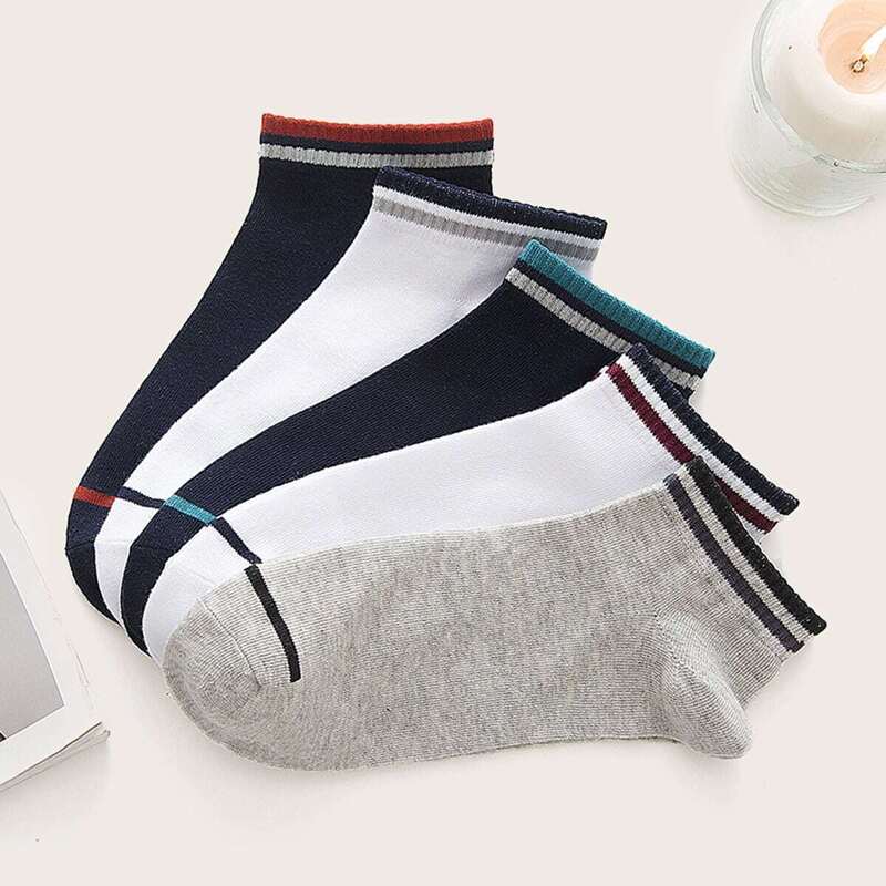 

Guys Striped Pattern Socks 5pairs, Multicolor
