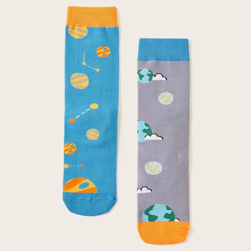 

Guys Planet Pattern Socks 2pairs, Multicolor