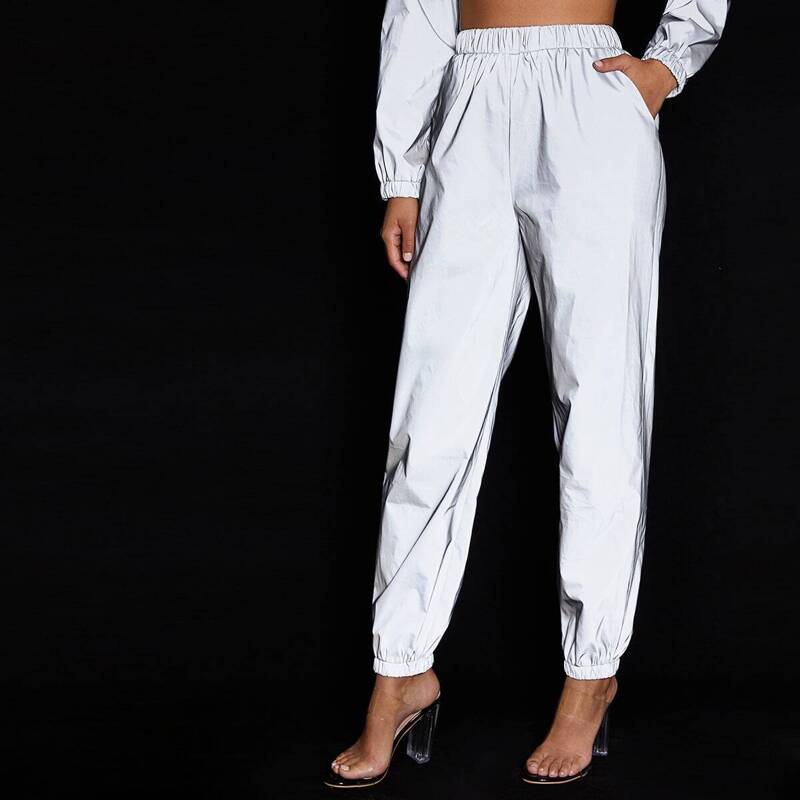 

Slant Pocket Reflective Wind Pants, Grey